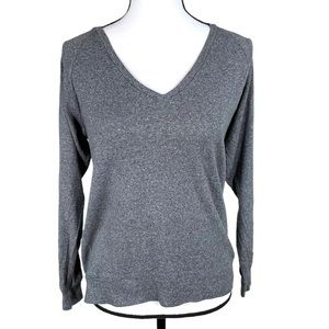 Aritzia TNA Dark Gray V-neck Knit Top